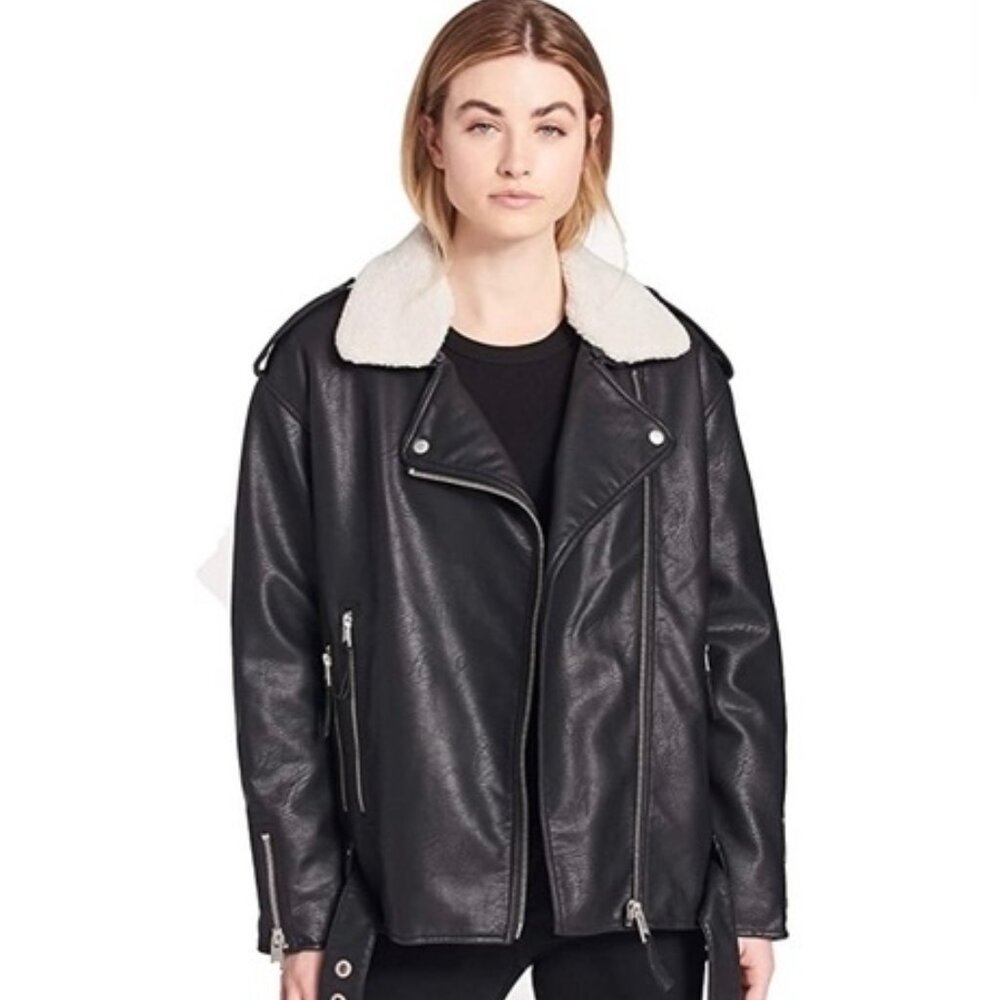 Levi's Oversized Faux Black Leather Jacket